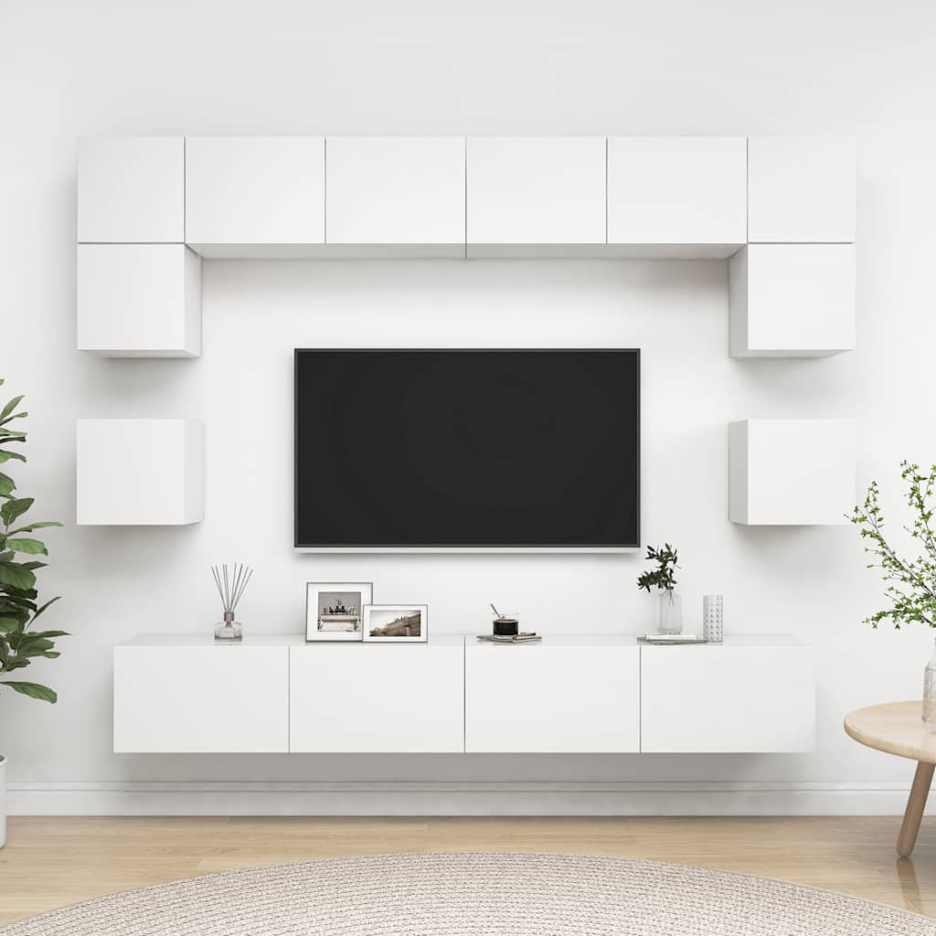 8-tlg. TV-Schrank-Set Weiß Holzwerkstoff