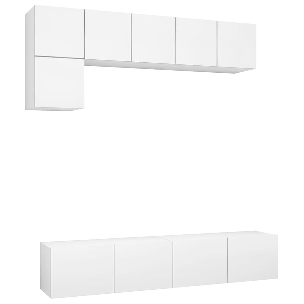 Ensemble de 5 meubles TV vidaXL blanc en bois d'ingénierie