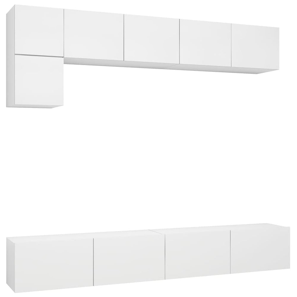 Ensemble de 5 meubles TV vidaXL blanc en bois d'ingénierie