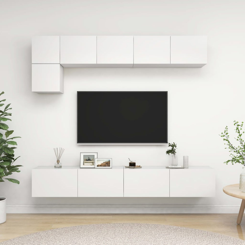 Ensemble de 5 meubles TV vidaXL blanc en bois d'ingénierie