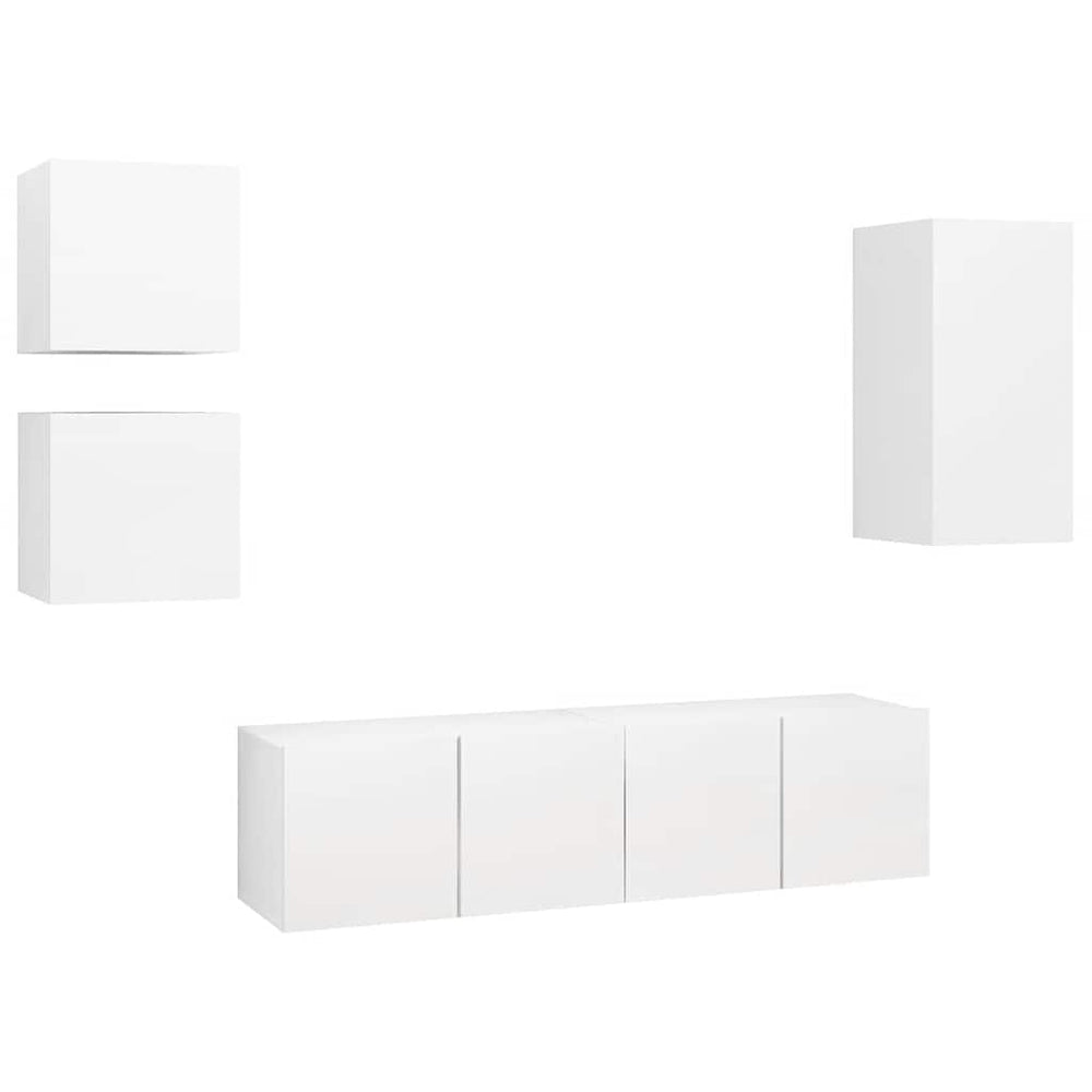 Ensemble de 5 meubles TV vidaXL blanc en bois d'ingénierie