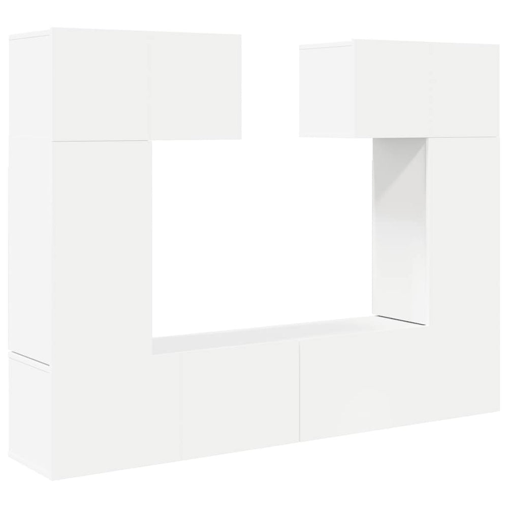 vidaXL Ensemble de 6 meubles TV blanc en bois d'ingénierie