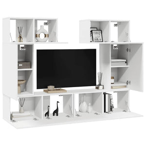 6-tlg. TV-Schrank-Set Weiß Holzwerkstoff