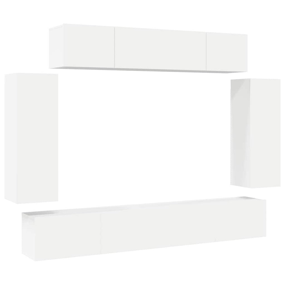 vidaXL Ensemble de 6 meubles TV blanc en bois d'ingénierie