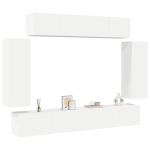 6-tlg. TV-Schrank-Set Weiß Holzwerkstoff
