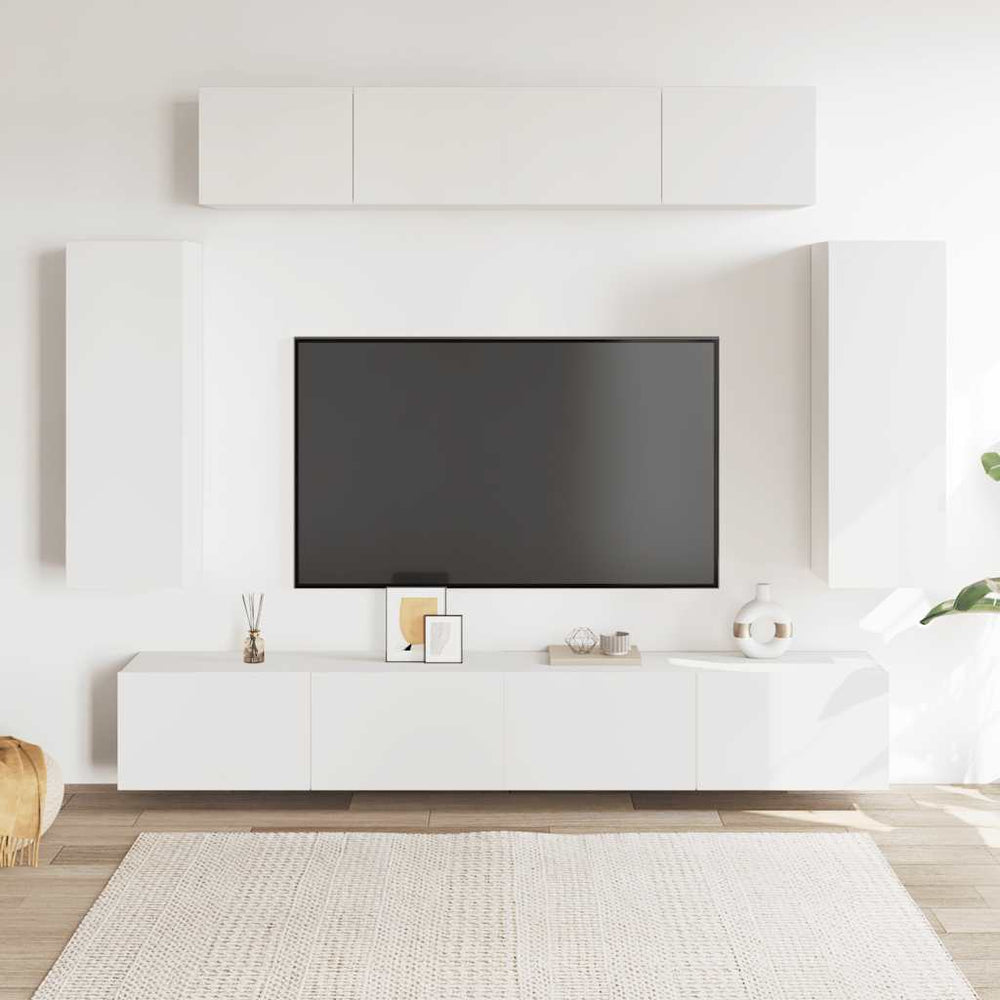 vidaXL Ensemble de 6 meubles TV blanc en bois d'ingénierie