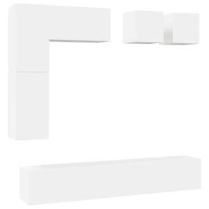 8-tlg. TV-Schrank-Set Weiß Holzwerkstoff