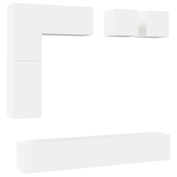 8-tlg. TV-Schrank-Set Weiß Holzwerkstoff