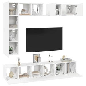 8-tlg. TV-Schrank-Set Weiß Holzwerkstoff