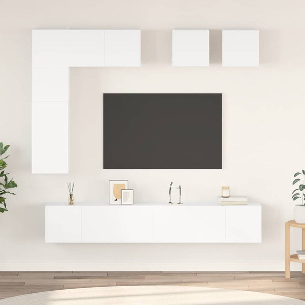 8-tlg. TV-Schrank-Set Weiß Holzwerkstoff