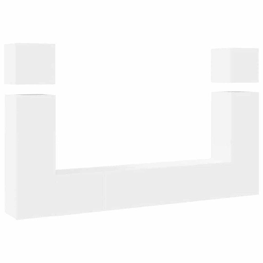 vidaXL Meuble TV 8 pcs blanc bois d'ingénierie