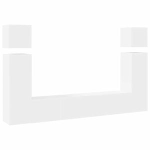 8-tlg. TV-Schrank-Set Weiß Holzwerkstoff