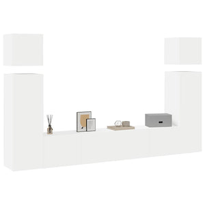 8-tlg. TV-Schrank-Set Weiß Holzwerkstoff