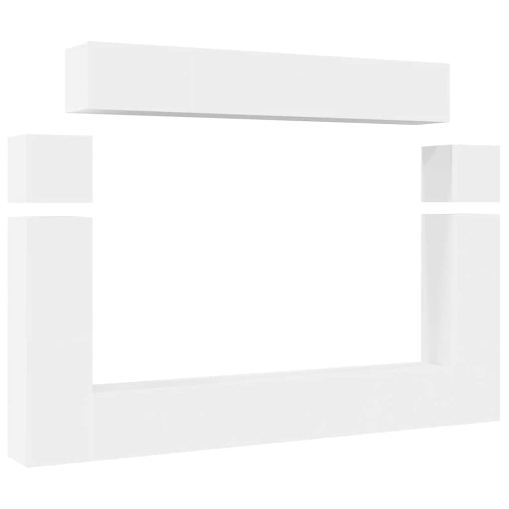 vidaXL Meuble TV 8 pcs blanc bois d'ingénierie