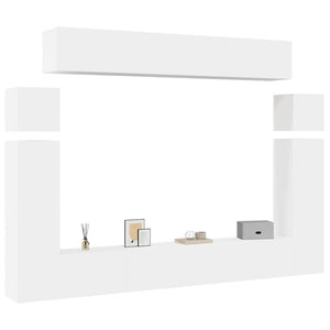 8-tlg. TV-Schrank-Set Weiß Holzwerkstoff