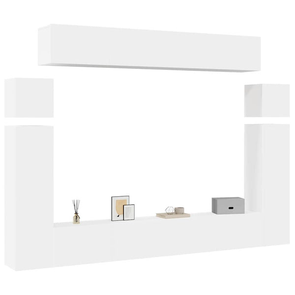 8-tlg. TV-Schrank-Set Weiß Holzwerkstoff