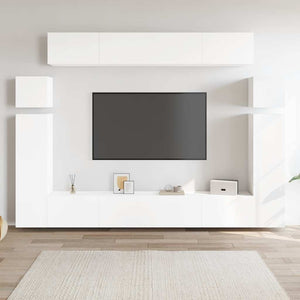 8-tlg. TV-Schrank-Set Weiß Holzwerkstoff