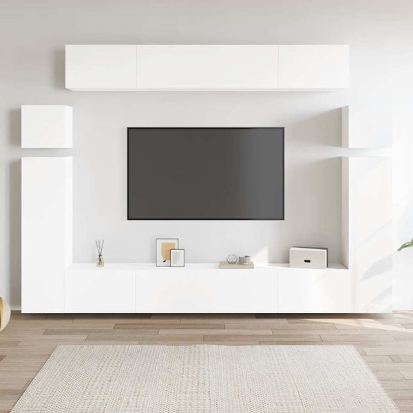 8-tlg. TV-Schrank-Set Weiß Holzwerkstoff