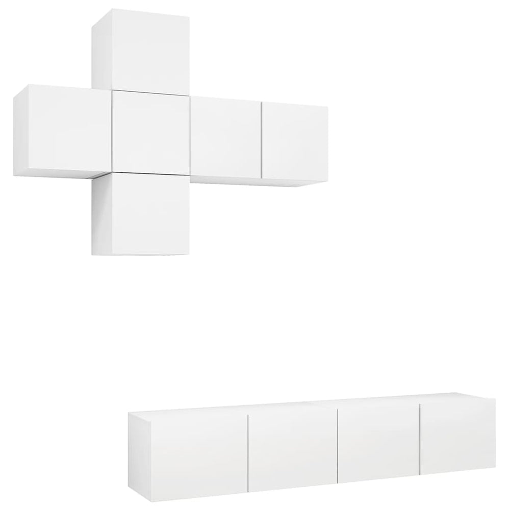 vidaXL Ensemble de 7 meubles TV blanc en bois d'ingénierie