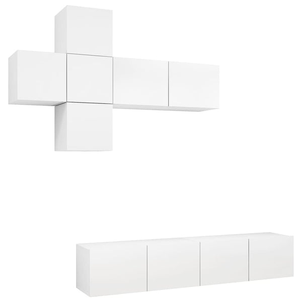 7-tlg. TV-Schrank-Set Weiß Holzwerkstoff