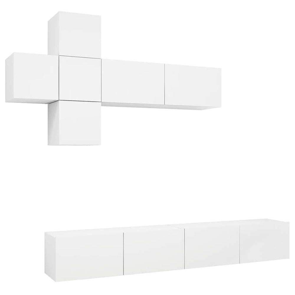 vidaXL Ensemble de 7 meubles TV blanc en bois d'ingénierie