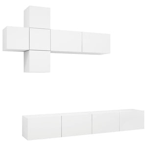 7-tlg. TV-Schrank-Set Weiß Holzwerkstoff