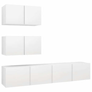 4-tlg. TV-Schrank-Set Weiß Holzwerkstoff