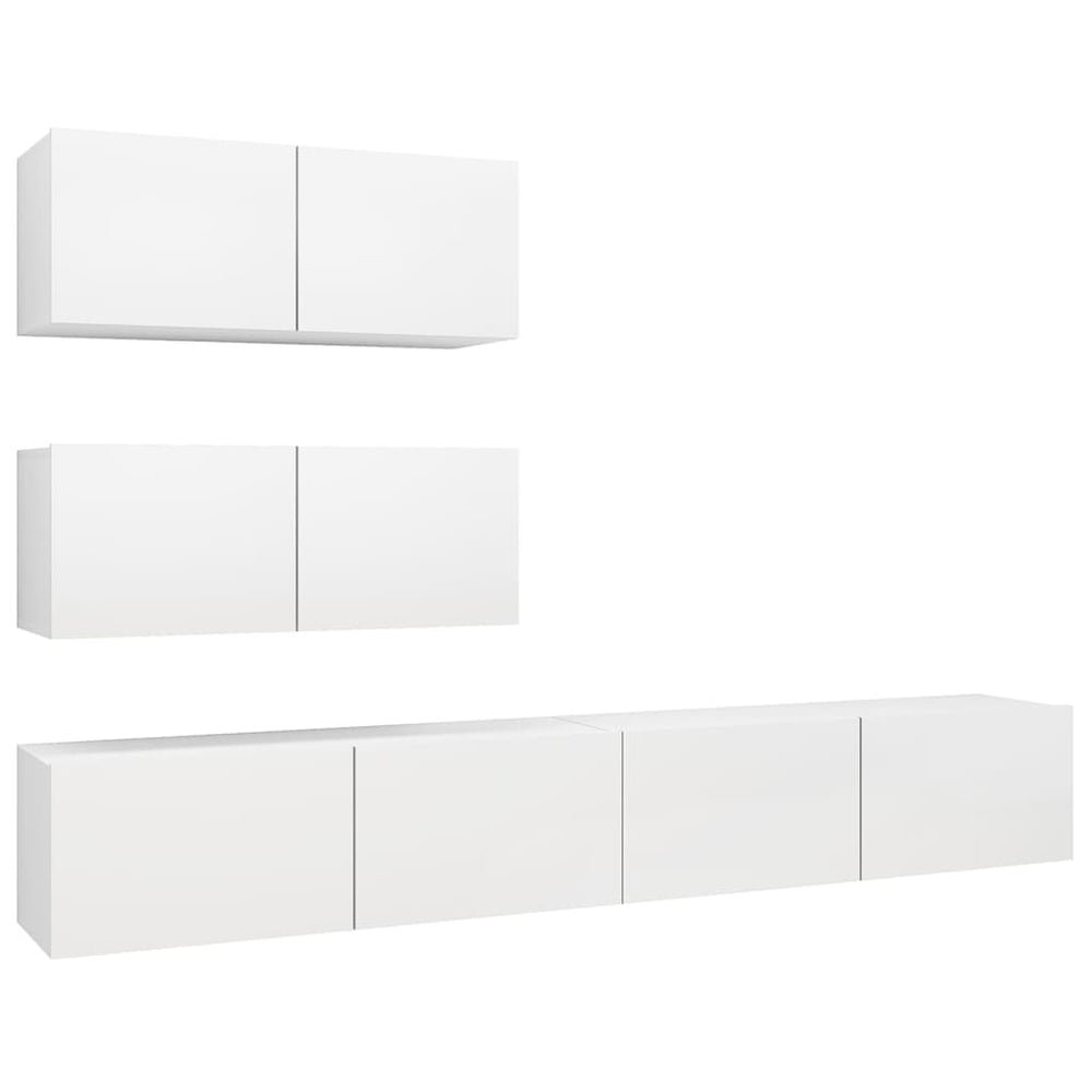 vidaXL Ensemble de 4 meubles TV Blanc Bois d'ingénierie