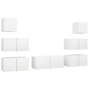 7-tlg. TV-Schrank-Set Weiß Holzwerkstoff