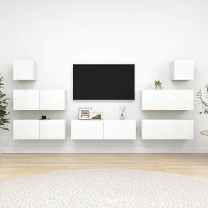7-tlg. TV-Schrank-Set Weiß Holzwerkstoff