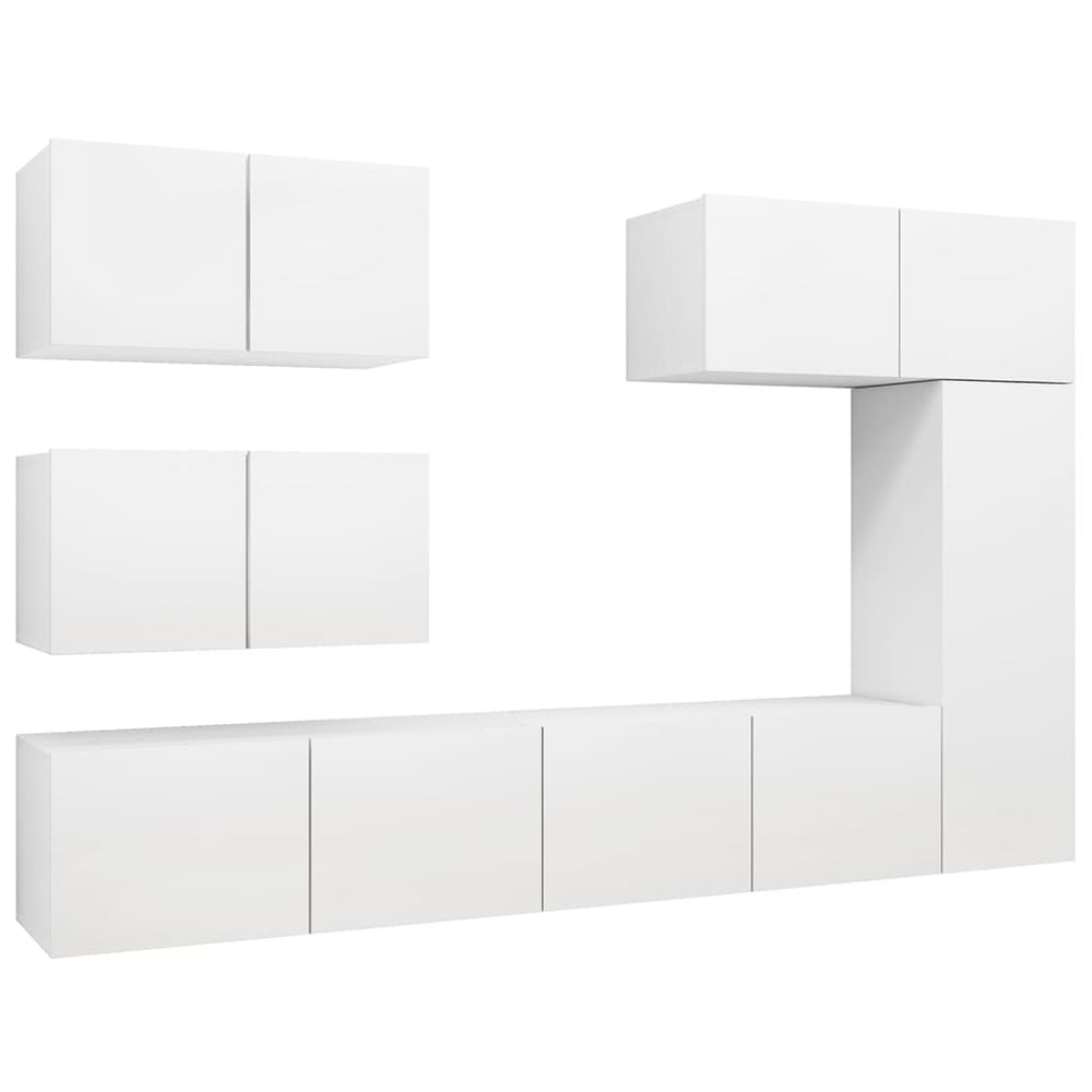vidaXL Ensemble de 6 meubles TV blanc en bois d'ingénierie