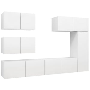 6-tlg. TV-Schrank-Set Weiß Holzwerkstoff