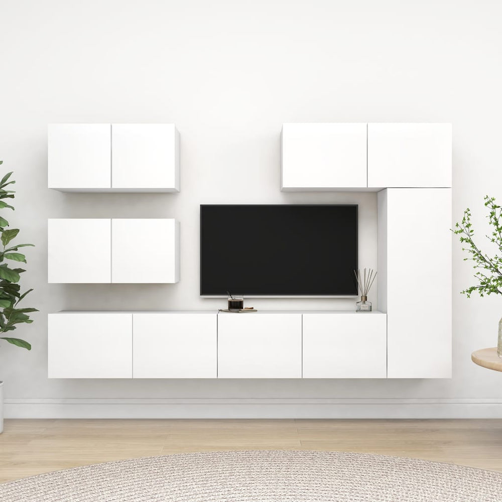 vidaXL Ensemble de 6 meubles TV blanc en bois d'ingénierie