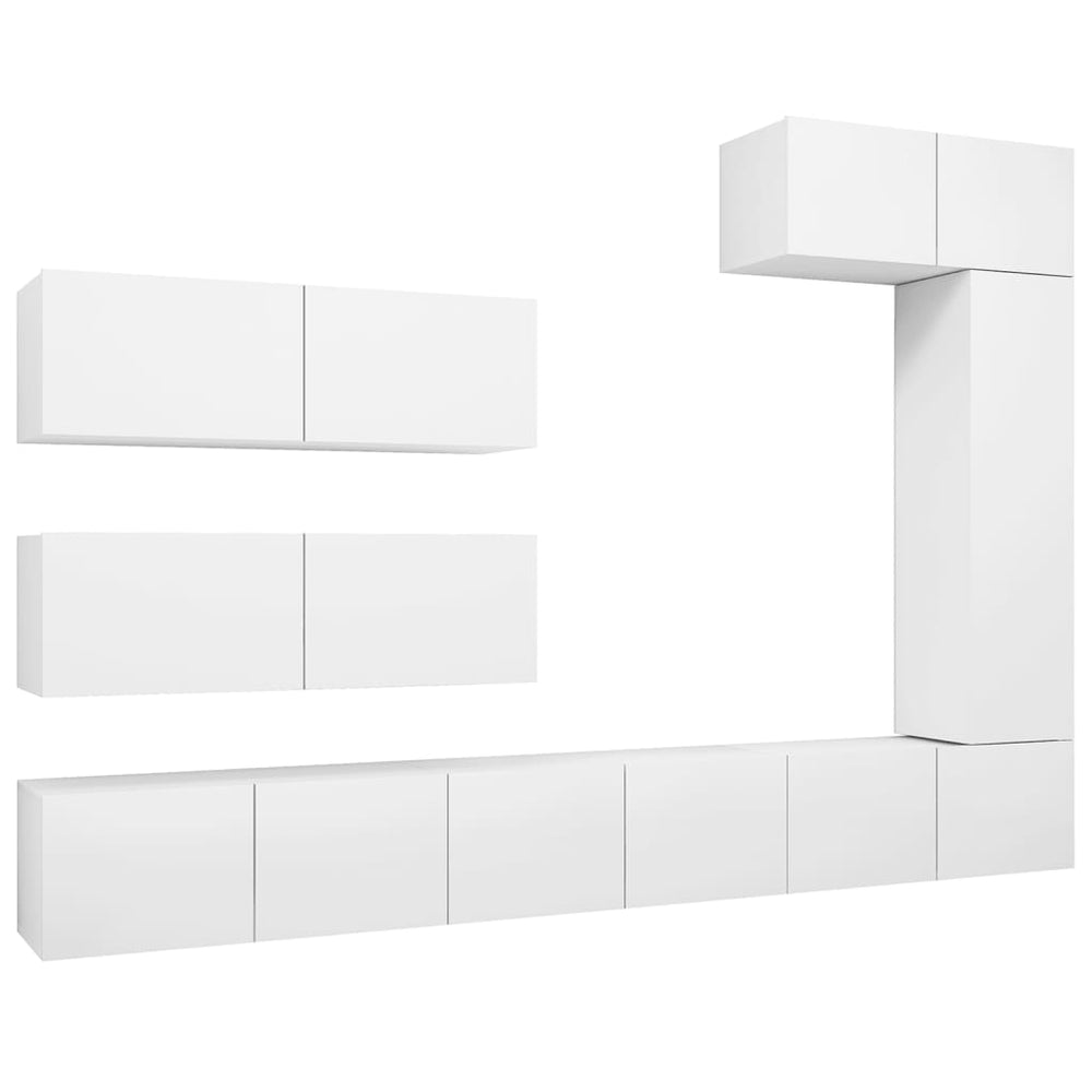 vidaXL Ensemble de 7 meubles TV blanc en bois d'ingénierie