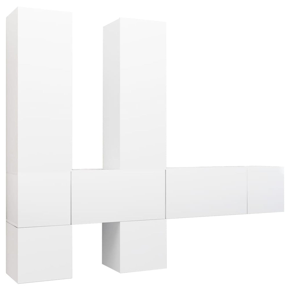 vidaXL Ensemble de 7 meubles TV blanc en bois d'ingénierie