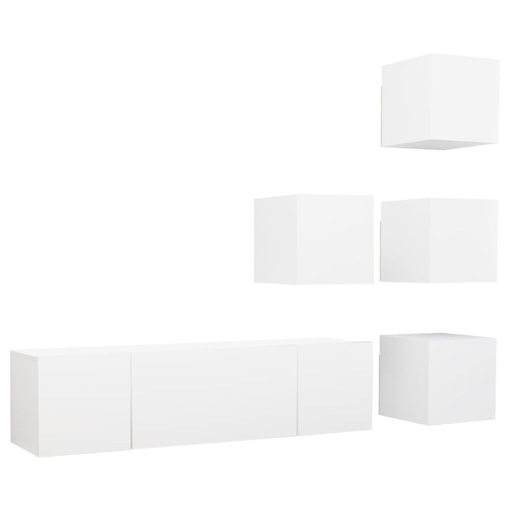 vidaXL Ensemble de 6 meubles TV blanc en bois d'ingénierie