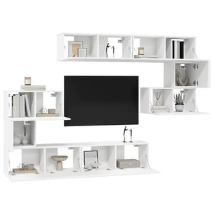 8-tlg. TV-Schrank-Set Weiß Holzwerkstoff