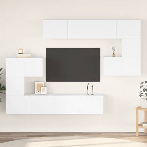 8-tlg. TV-Schrank-Set Weiß Holzwerkstoff