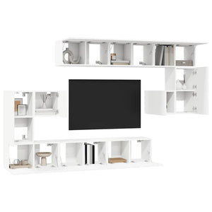 10-tlg. TV-Schrank-Set Weiß Holzwerkstoff