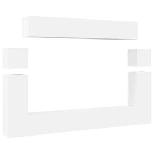 8-tlg. TV-Schrank-Set Weiß Holzwerkstoff