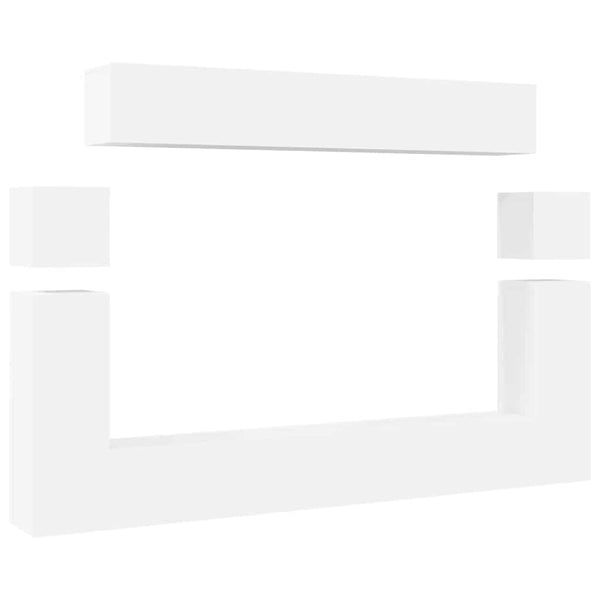 8-tlg. TV-Schrank-Set Weiß Holzwerkstoff