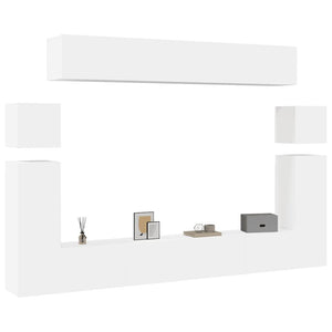 8-tlg. TV-Schrank-Set Weiß Holzwerkstoff