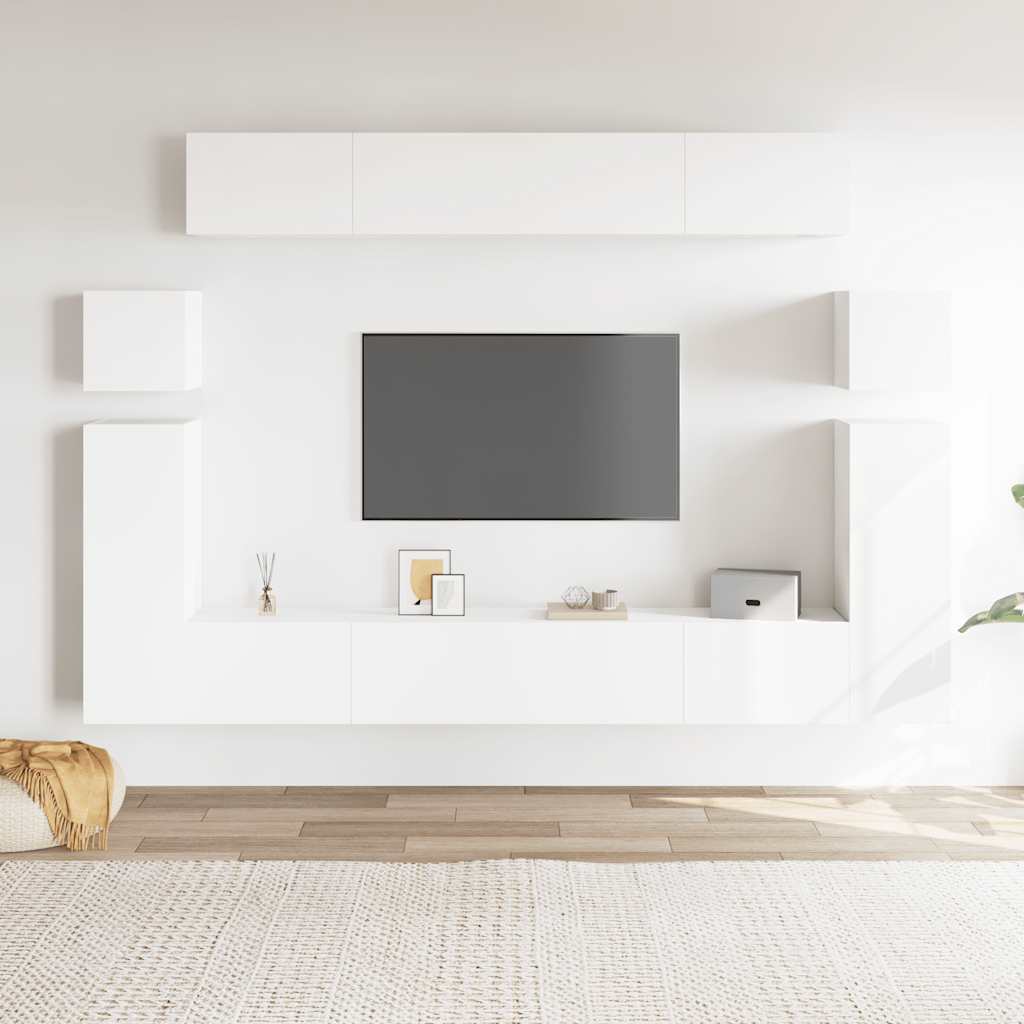 8-tlg. TV-Schrank-Set Weiß Holzwerkstoff