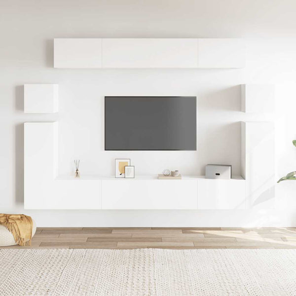 8-tlg. TV-Schrank-Set Weiß Holzwerkstoff