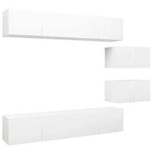 6-tlg. TV-Schrank-Set Weiß Holzwerkstoff