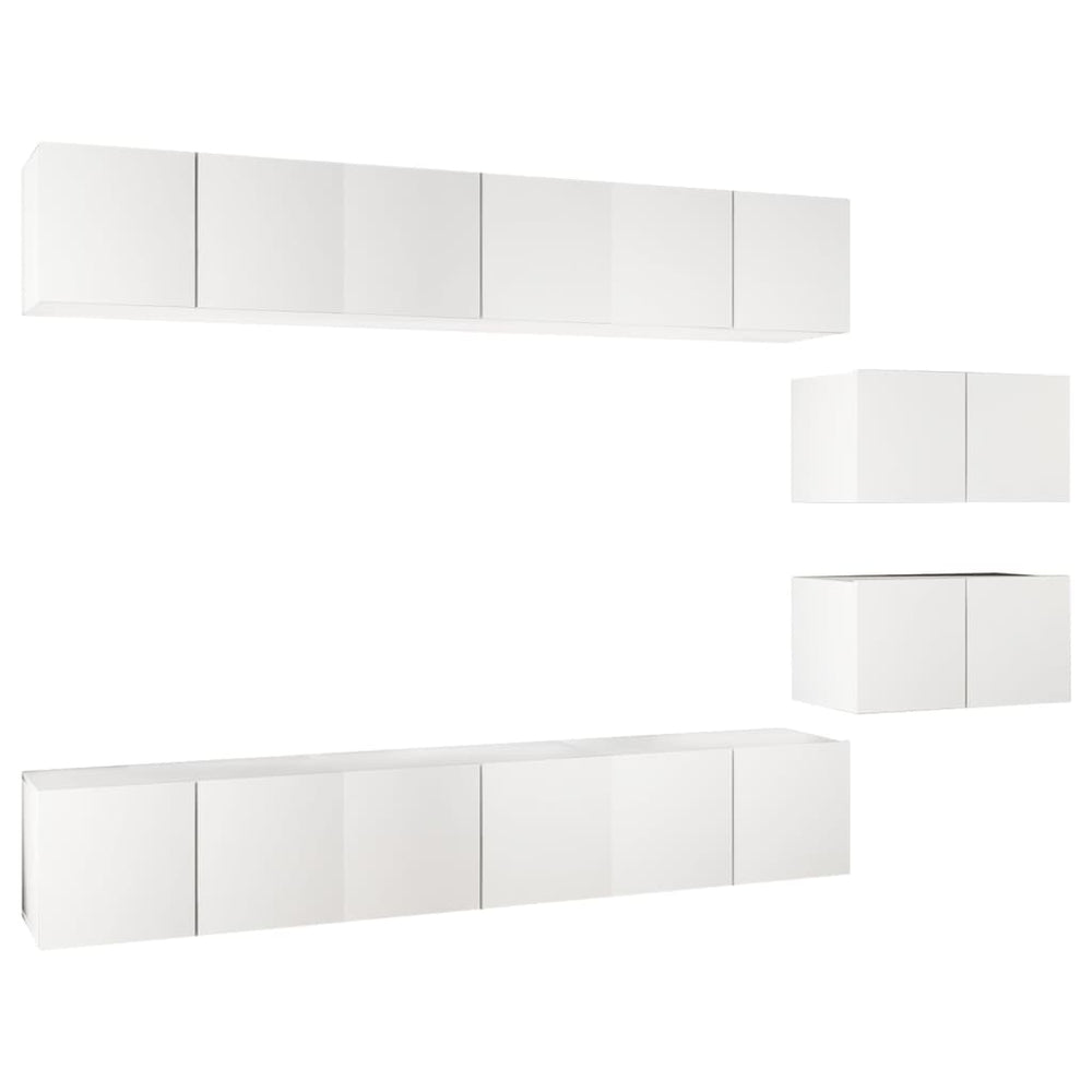 vidaXL Meubles TV 8 pcs Blanc Bois d'ingénierie