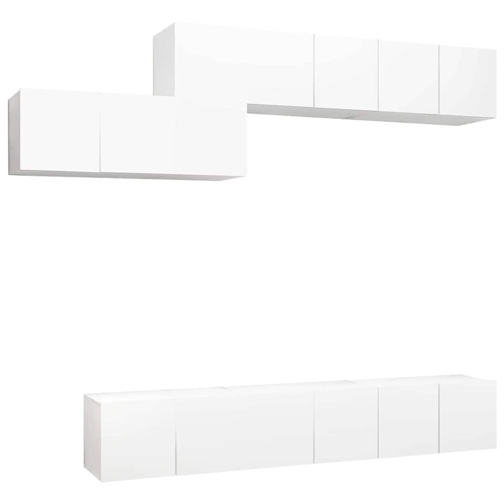 vidaXL Ensemble de 7 meubles TV blanc en bois d'ingénierie