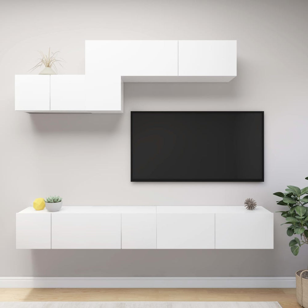 vidaXL Ensemble de 6 meubles TV blanc en bois d'ingénierie