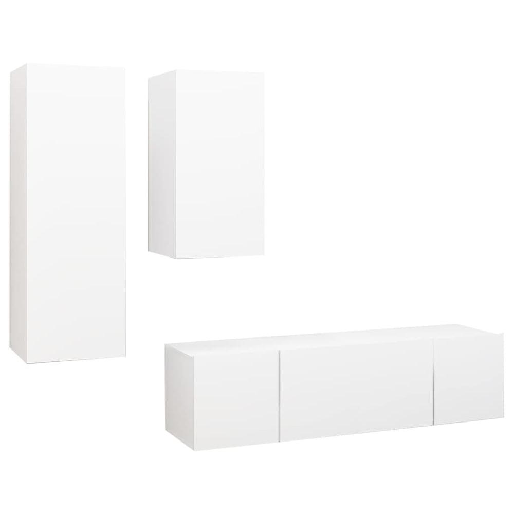 vidaXL Ensemble de 4 meubles TV Blanc Bois d'ingénierie