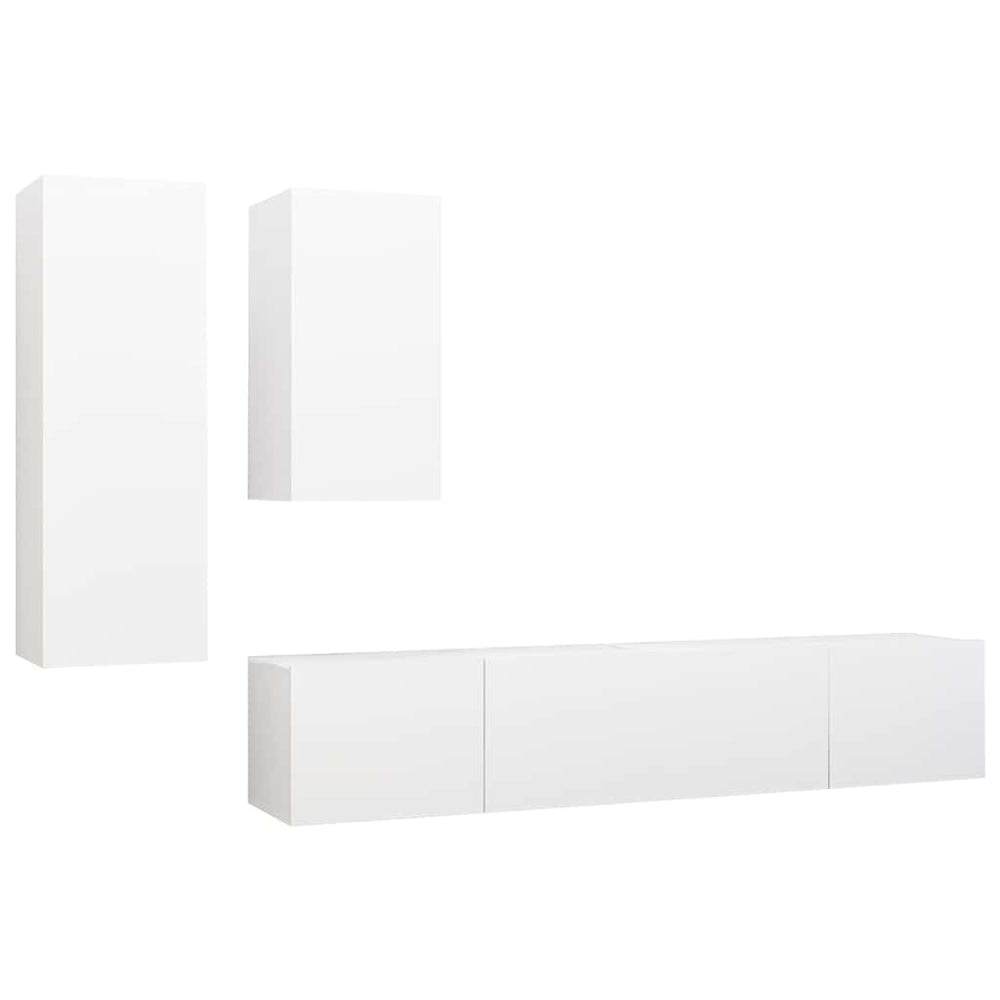vidaXL Ensemble de 4 meubles TV Blanc Bois d'ingénierie